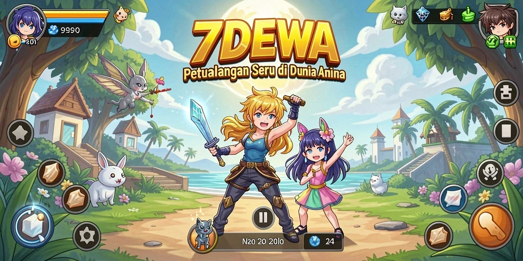 Tampilan gameplay menakjubkan dari 7DEWA yang membawa dunia anime ke hidup.
