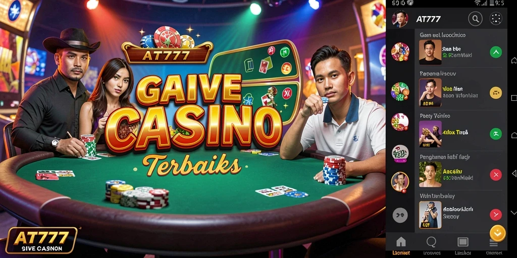 Screenshot AT777 menampilkan aksi seru di permainan Live Casino.