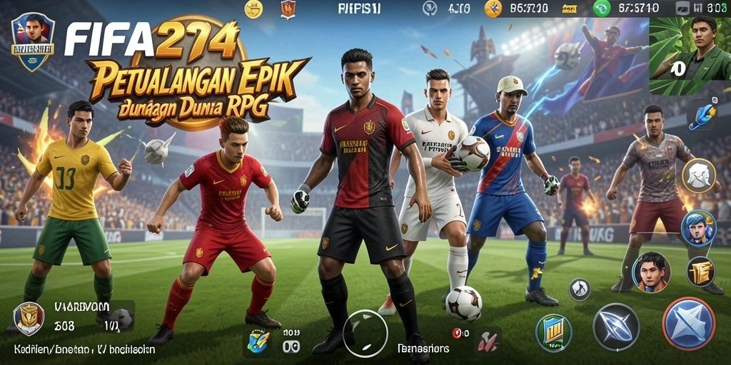 Screenshot utama <strong>FIFA234</strong> menunjukkan pertarungan epik antara karakter dalam dunia RPG.