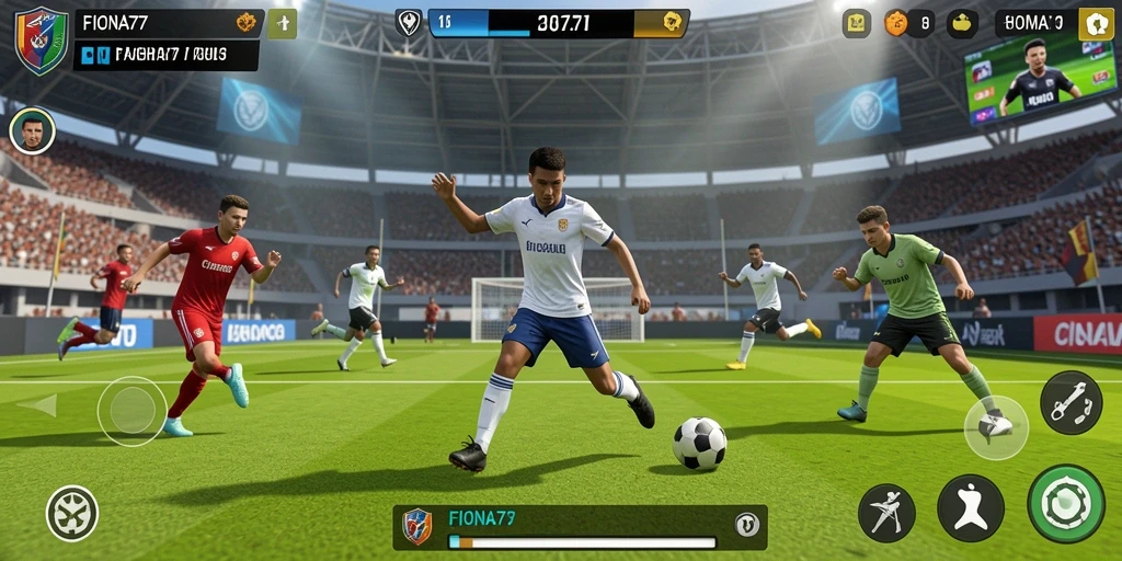 Tangkapan layar gameplay FIONA77 dengan aksi olahraga seru.