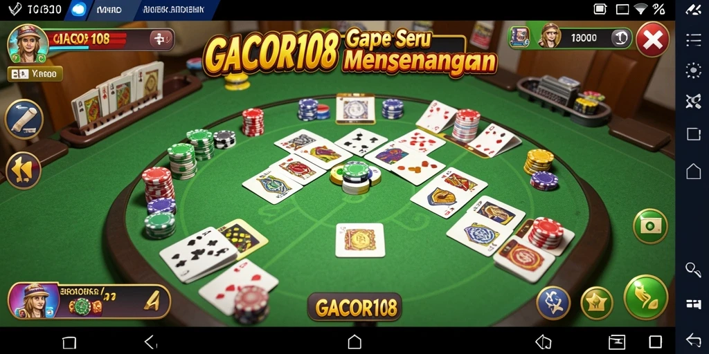 Screenshot utama GACOR108 menampilkan gameplay Gaple yang menyenangkan.