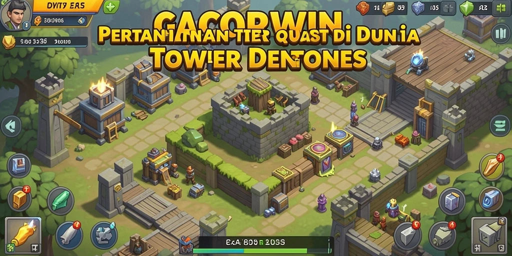Tampilan gameplay GACORWIN yang seru dalam Tower Defense.