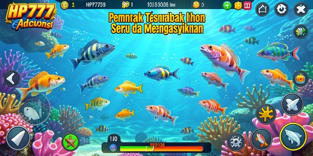 Tampilan gameplay seru dalam permainan Tembak Ikan HP777.