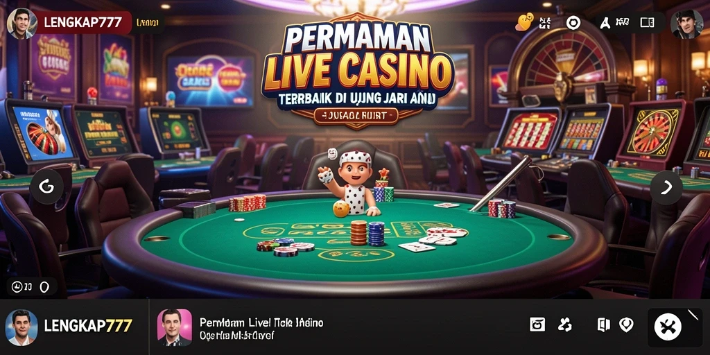 Screenshot menampilkan suasana permainan Live Casino di LENGKAP777.