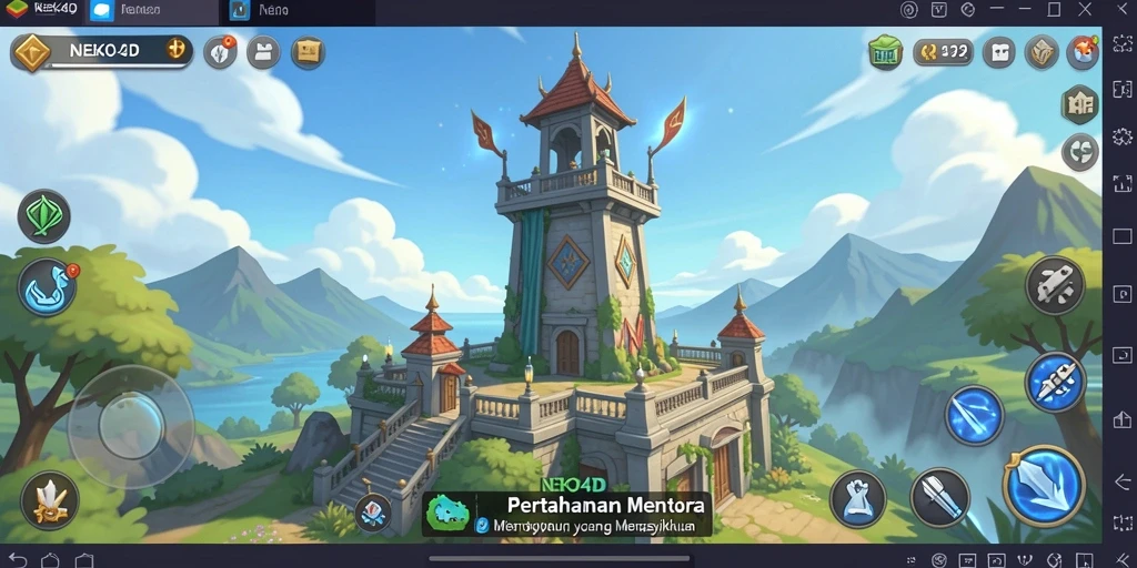 Tampilan gameplay NEKO4D yang seru dalam strategi Tower Defense.