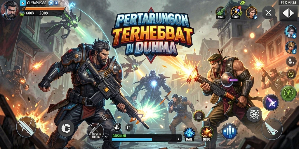 Tampilan atraktif dari gameplay OLYMPUS88 saat pertarungan