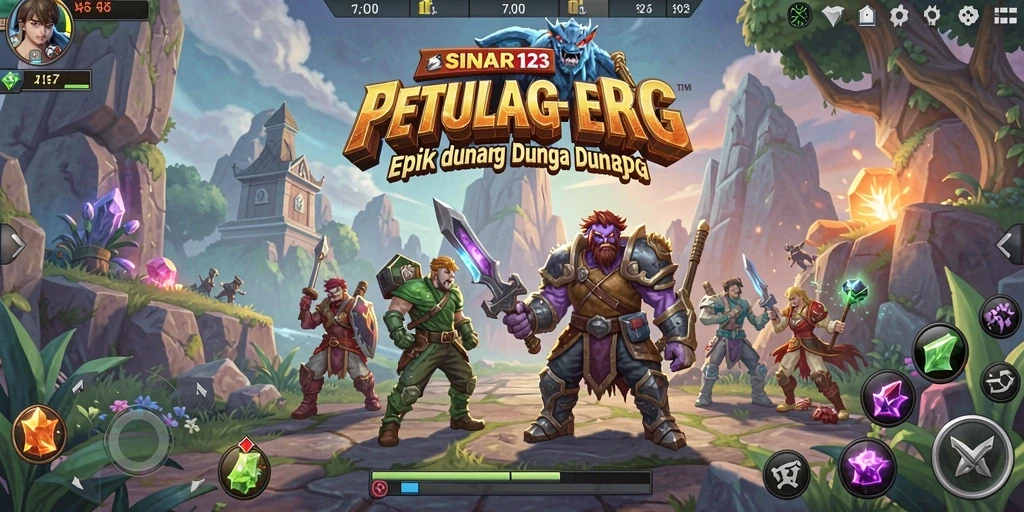 Tampilan gameplay SINAR123 yang epik dengan aksi RPG yang mendebarkan.