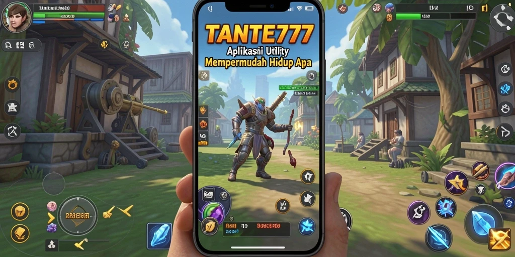 Tampilan antarmuka utama TANTE777 dengan fitur-fitur Utility.