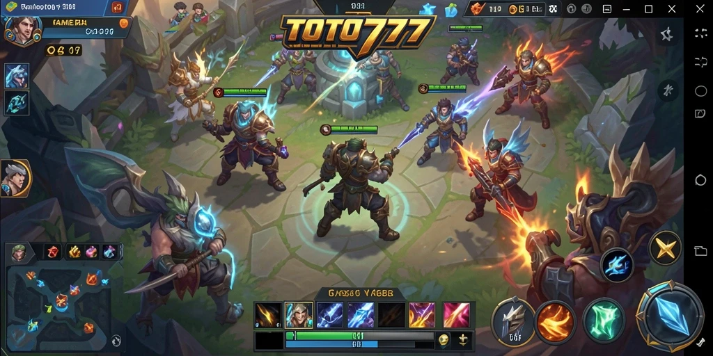 Tampilan gameplay epik TOTO777 dalam pertarungan tim.