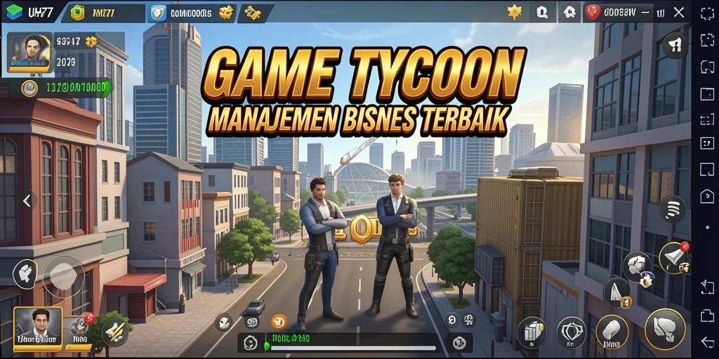 Gameplay UH77 yang menarik dengan tantangan manajemen bisnis.
