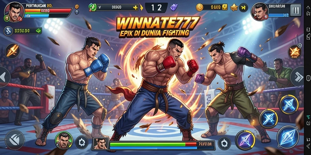 Screenshot gameplay WINRATE777 yang menunjukkan pertarungan seru dan mendebarkan.